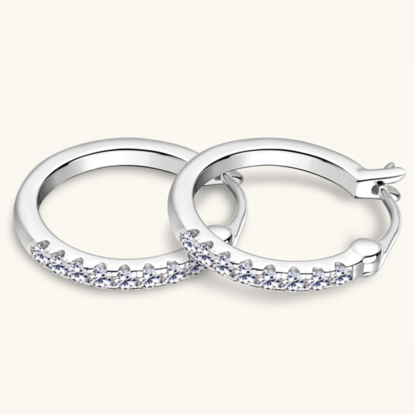 Pure Sterling Silver Sparkala™ Moissanite Huggie Earrings