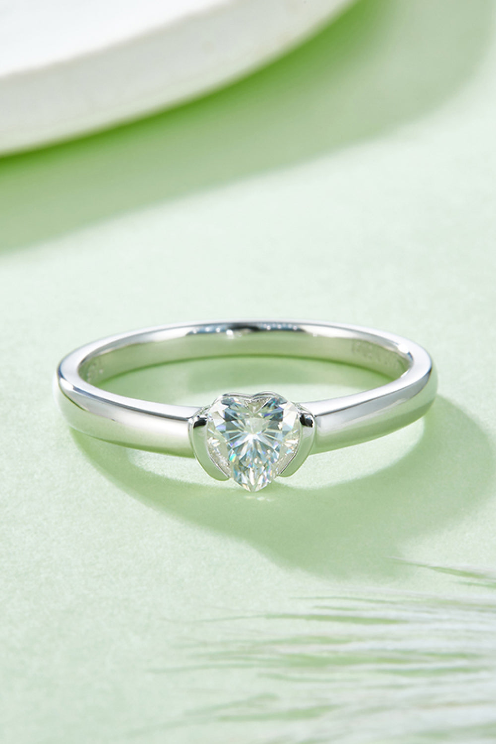 Brilliant Round Cut Sparkala™ Moissanite Platinum Over Pure Sterling Silver Solitaire Ring