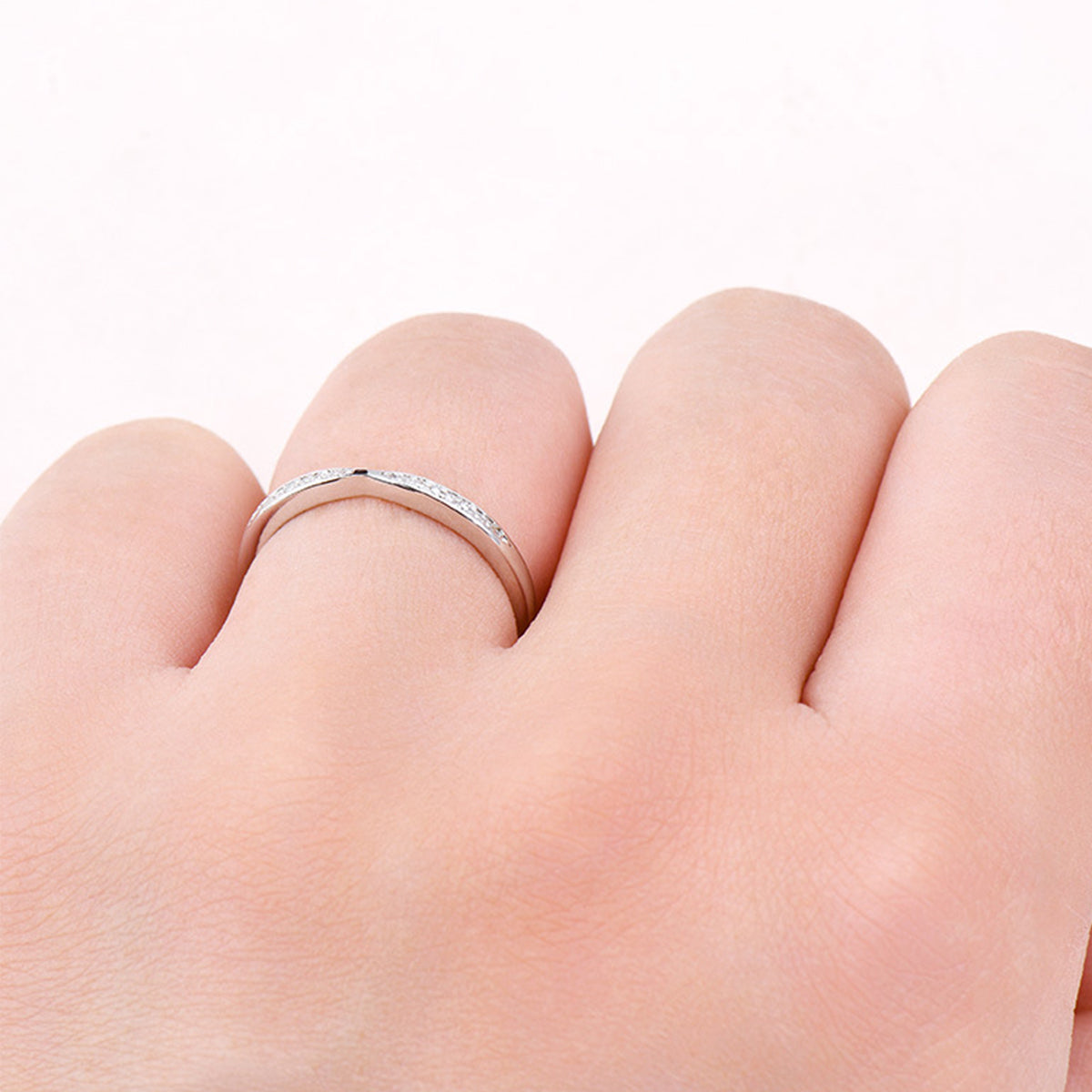 Pure Sterling Silver Inlaid Sparkala™ Moissanite Ring