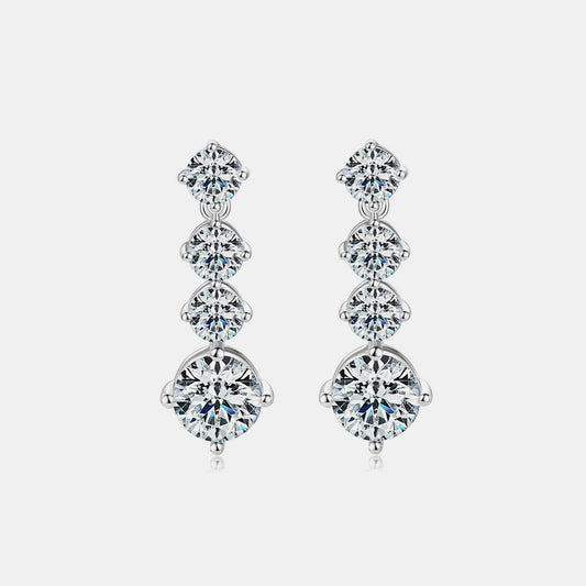 4 Carat Moissanite Pure Sterling Silver Earrings - Sparkala