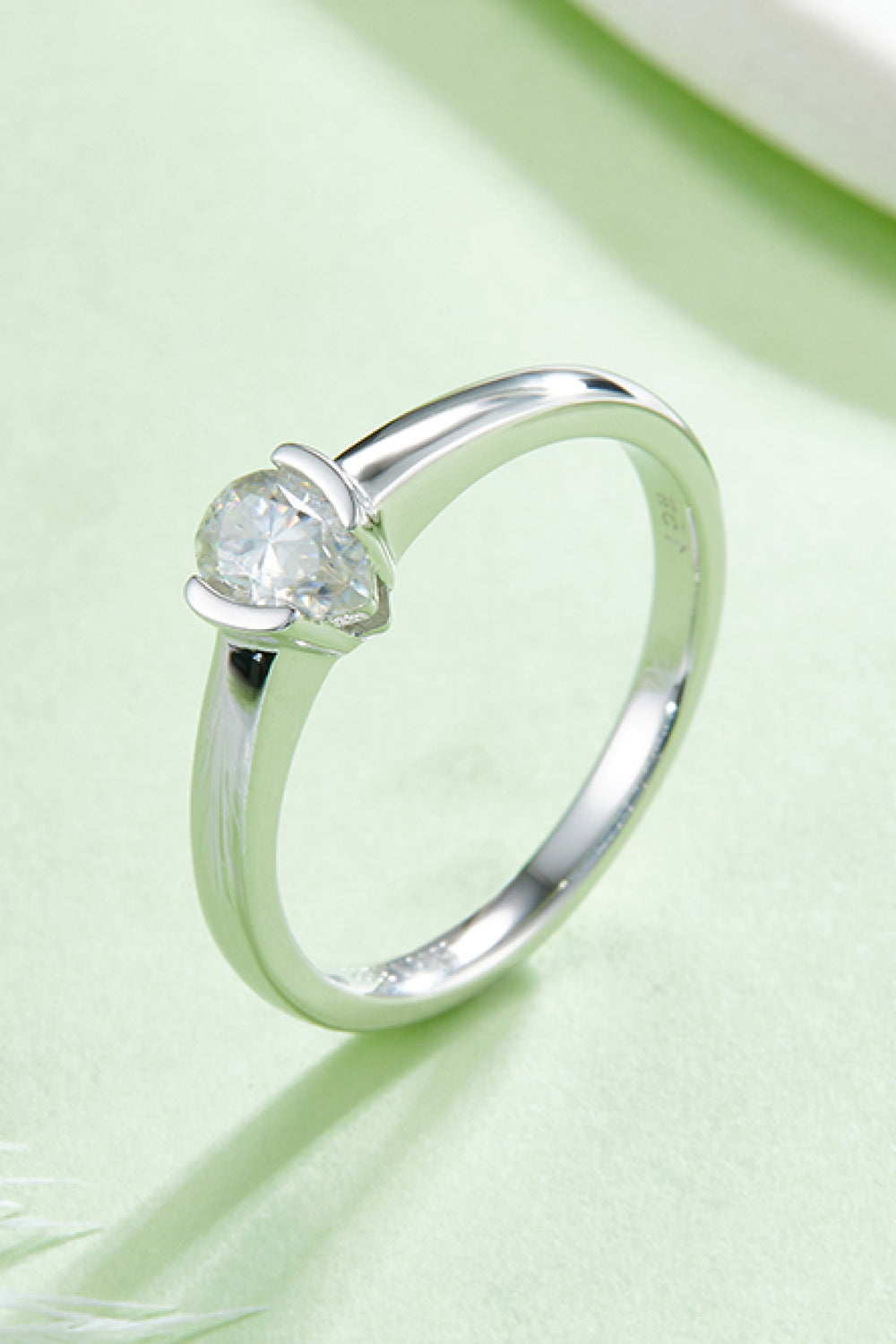 Brilliant Round Cut Sparkala™ Moissanite Platinum Over Pure Sterling Silver Solitaire Ring