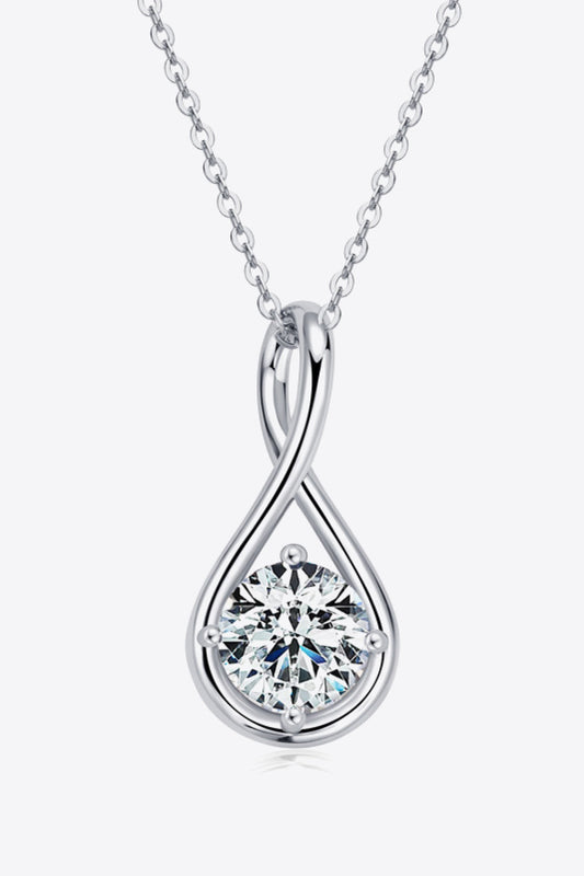 2 Carat Moissanite Platinum-Plated 925 Sterling Silver Necklace - Sparkala