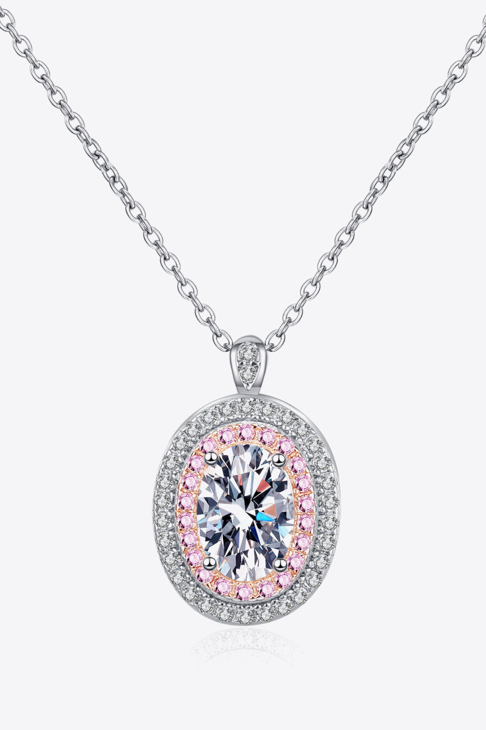Adored 925 Sterling Silver Rhodium-Plated 1 Carat Sparkala™ Moissanite Pendant Necklace