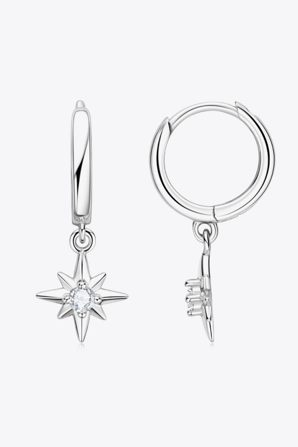 Sparkala™ Star Drop Earrings (Platinum-Plated Fine Silver)