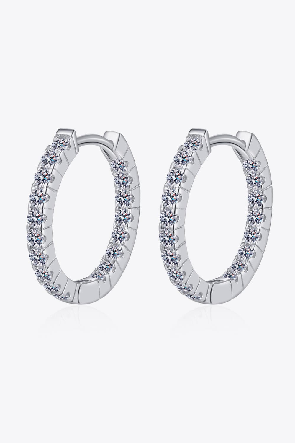 Sparkala™ Rhodium-Plated Pure Sterling Silver Huggie Earrings