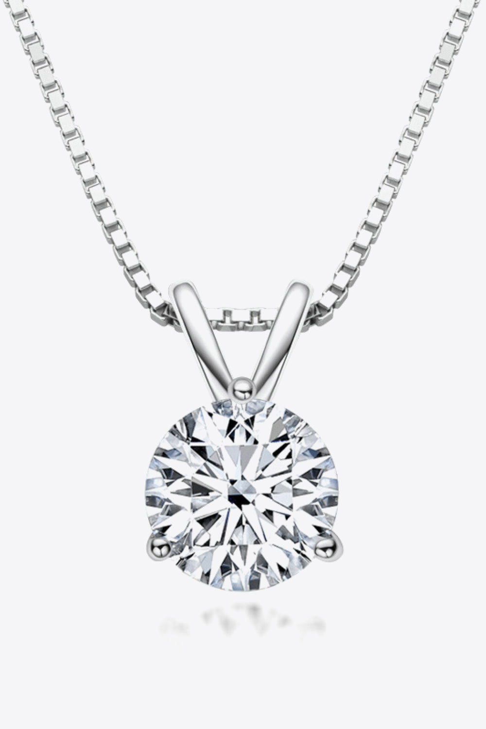 Adored Show Off 1 Carat Sparkala™ Moissanite Pendant Necklace (Platinum-Plated Fine Silver)