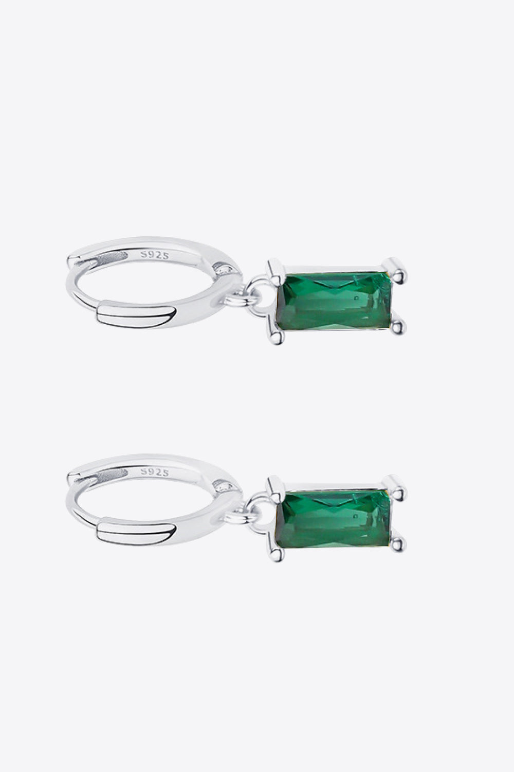 Retro Pure Sterling Silver Cubic Zirconia Drop Earrings