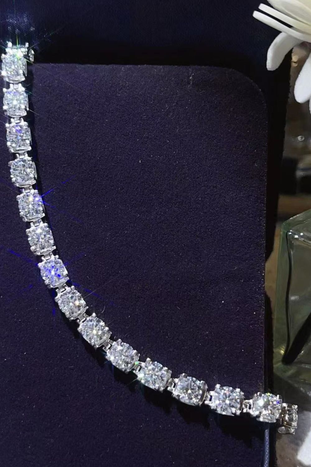 10 Carat Moissanite Platinum-Plated Bracelet - Sparkala