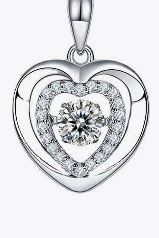 Sparkala™ Heart Pendant Necklace (Platinum-Plated Fine Silver)