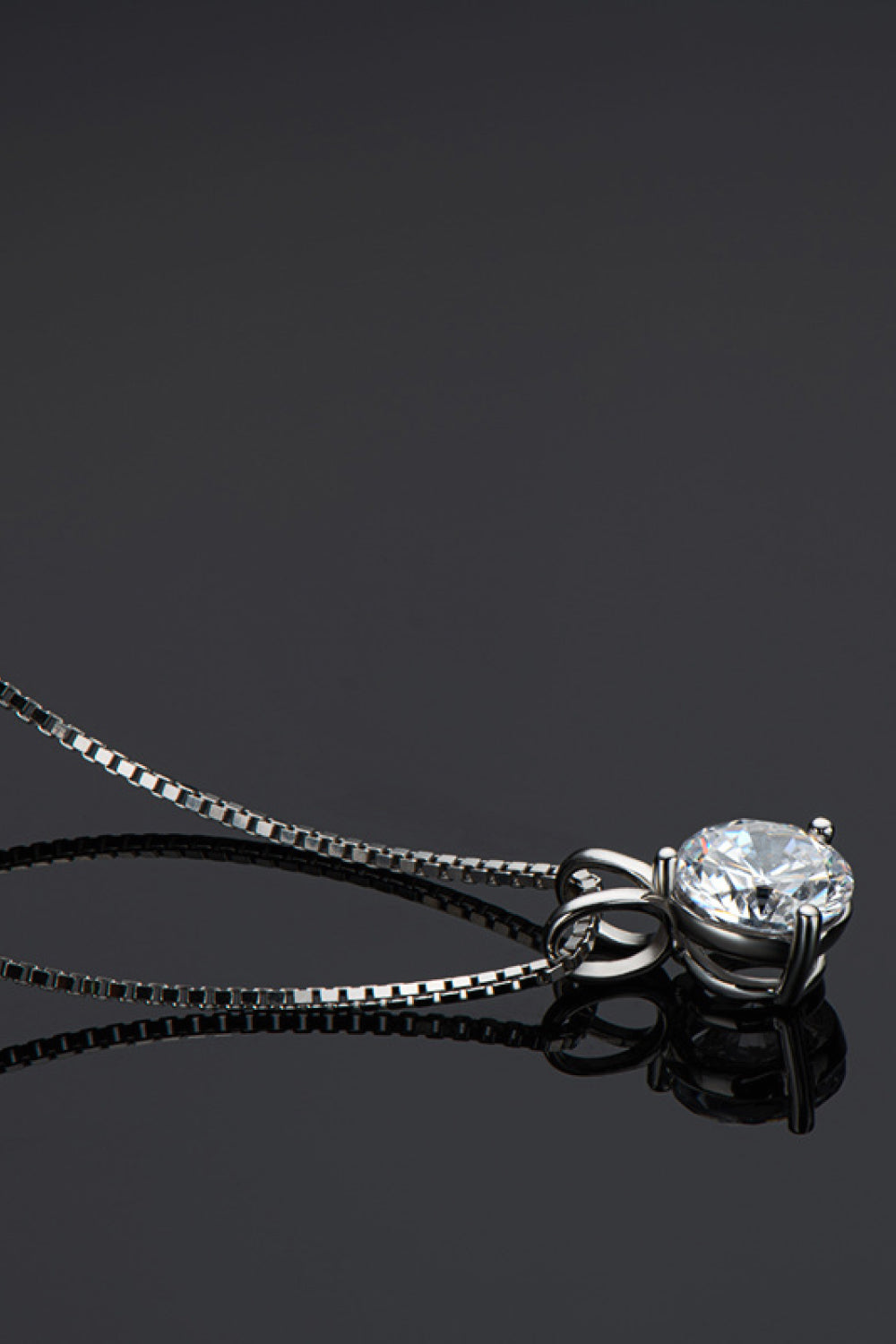 Adored Show Off 1 Carat Sparkala™ Moissanite Pendant Necklace (Platinum-Plated Fine Silver)