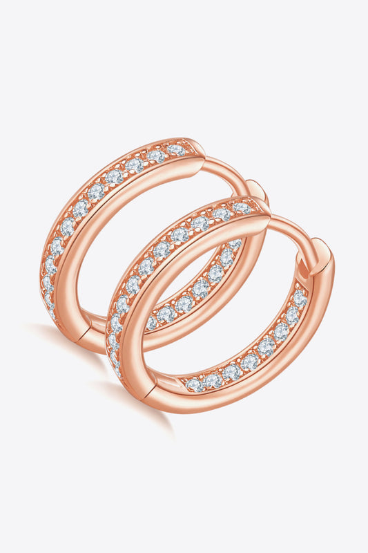 Sparkala™ Platinum-Plated 925 Sterling Silver Huggie Earrings