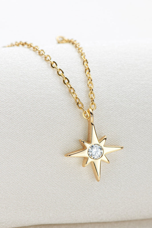 Sparkala™ North Star Pendant Platinum-Plated 925 Sterling Silver Necklace