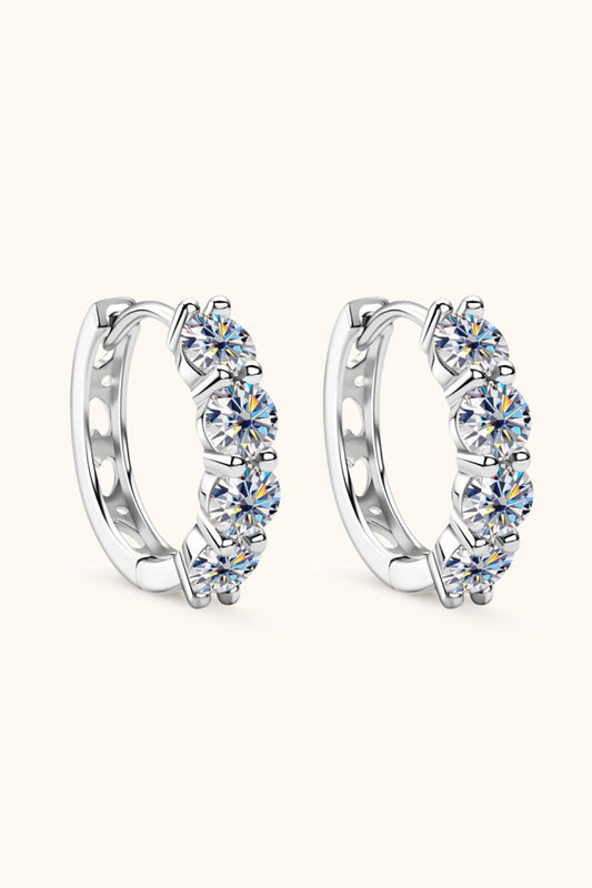 2.4 Carat Moissanite Huggie Earrings - Sparkala