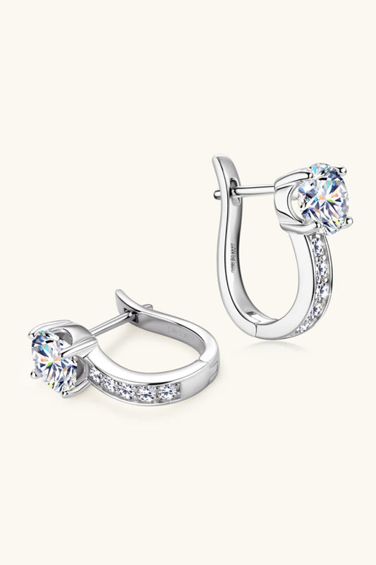 2 Carat Moissanite Platinum-Plated 925 Sterling Silver Earrings - Sparkala