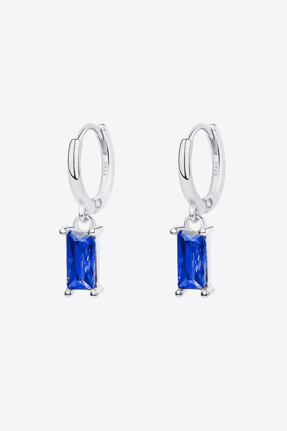 Retro Pure Sterling Silver Cubic Zirconia Drop Earrings