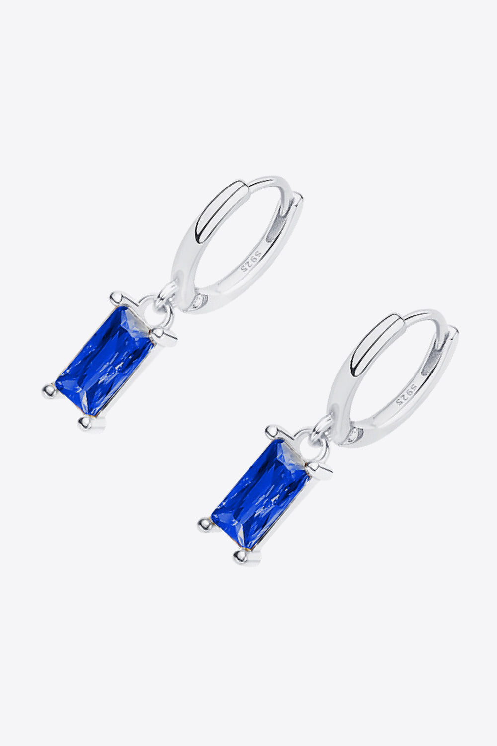 Retro Pure Sterling Silver Cubic Zirconia Drop Earrings