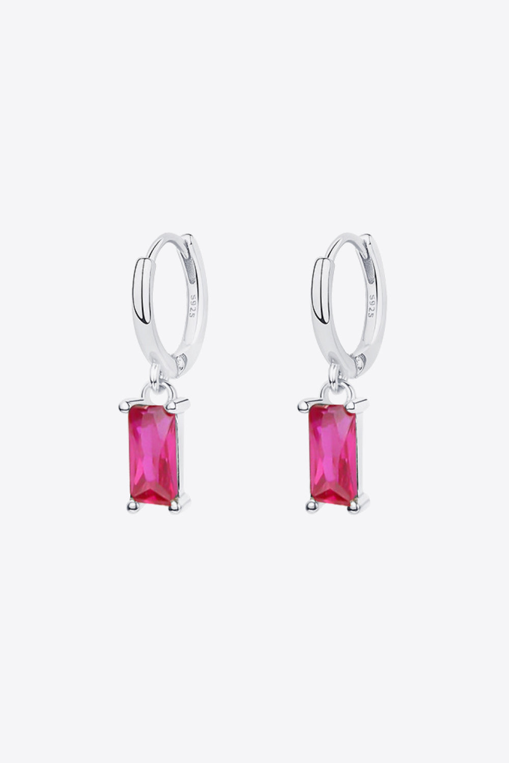 Retro Pure Sterling Silver Cubic Zirconia Drop Earrings