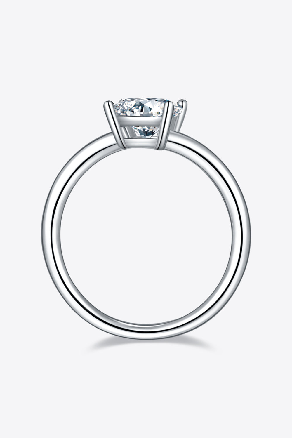 1 Carat Moissanite Platinum Over Pure Sterling Silver Solitaire Ring - Sparkala