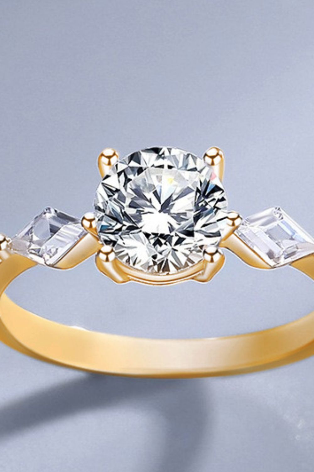 In The Meantime Moissanite Ring (18k Gold Over Pure Sterling Silver) - Sparkala