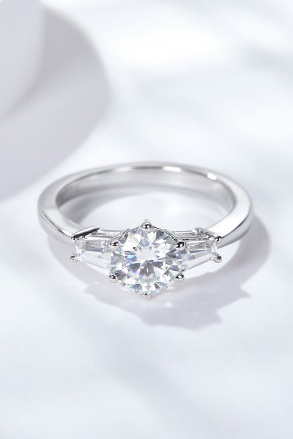 Loyal Love 1 Carat Brilliant Round Cut Sparkala™ Moissanite Ring (Platinum Over Pure Sterling Silver)