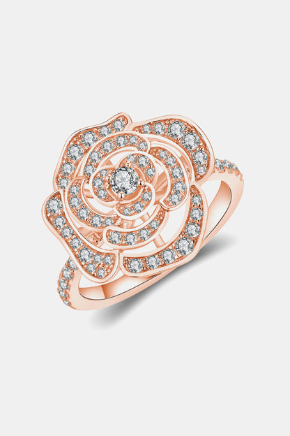 Sparkala™ Moissanite Flower Shape Ring (Platinum, Yellow Gold or Rose Gold over Sterling Silver)