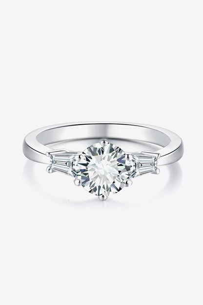 Loyal Love 1 Carat Brilliant Round Cut Sparkala™ Moissanite Ring (Platinum Over Pure Sterling Silver)