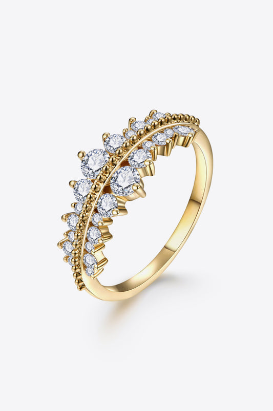 Moissanite Pure 18K Gold Plated Pure Sterling Silver Ring