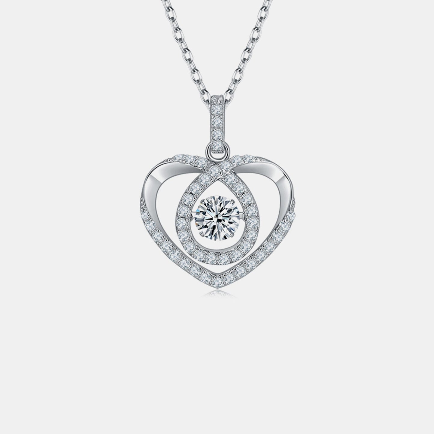 Sparkala™ Pure Sterling Silver Heart Shape Necklace Shimmer