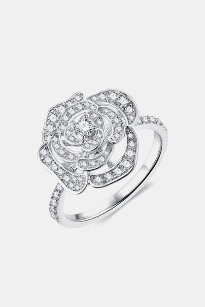 Sparkala™ Moissanite Flower Shape Ring (Platinum, Yellow Gold or Rose Gold over Sterling Silver)