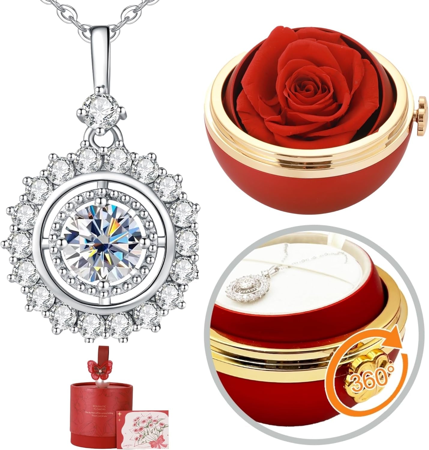 1 Carat Moissanite Necklace with Forever Rose™