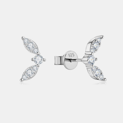 Moissanite Platinum-Plated Pure Sterling Silver Stud Earrings