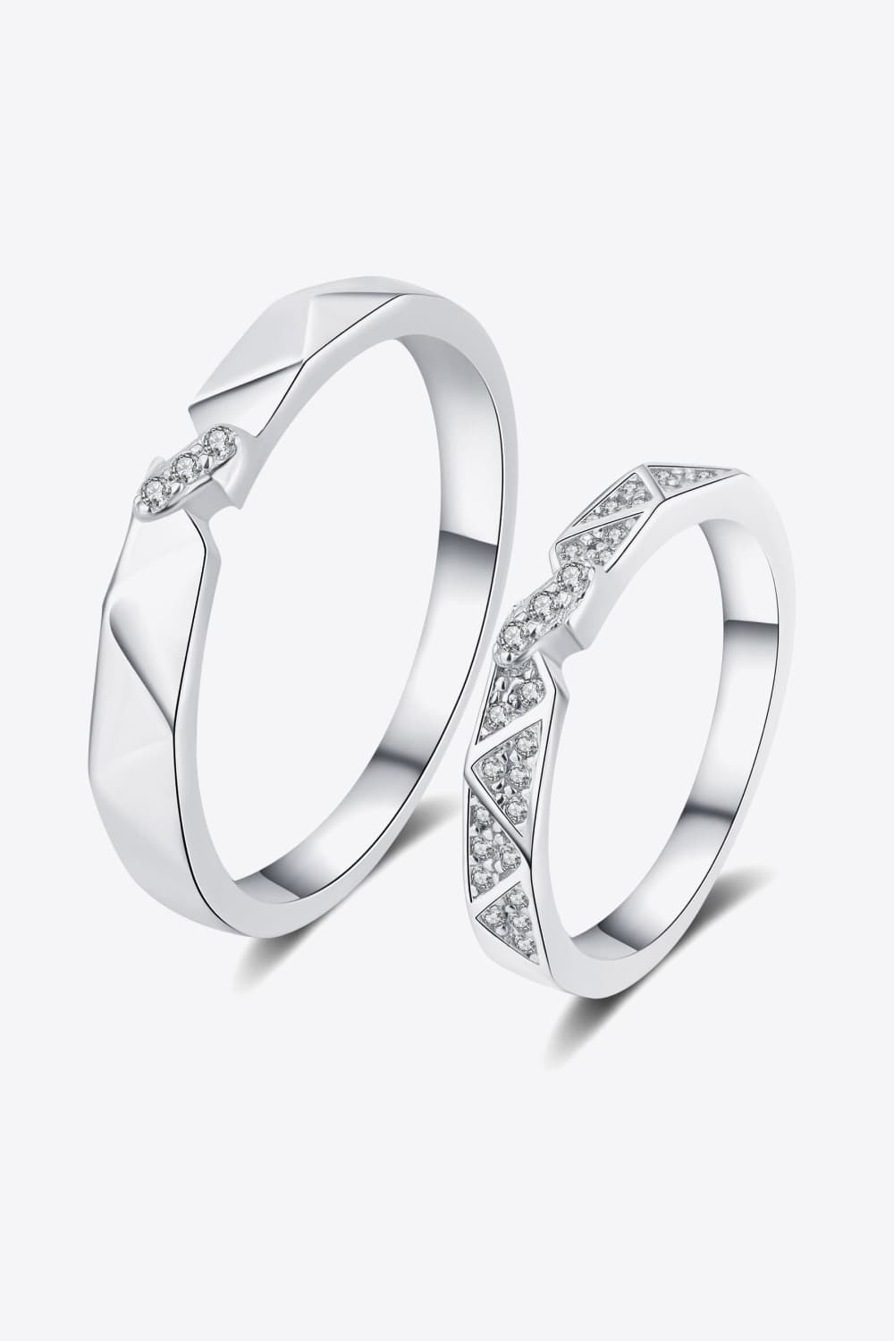 Sparkala™ Moissanite Minimalist Rhodium-Plated Ring Set