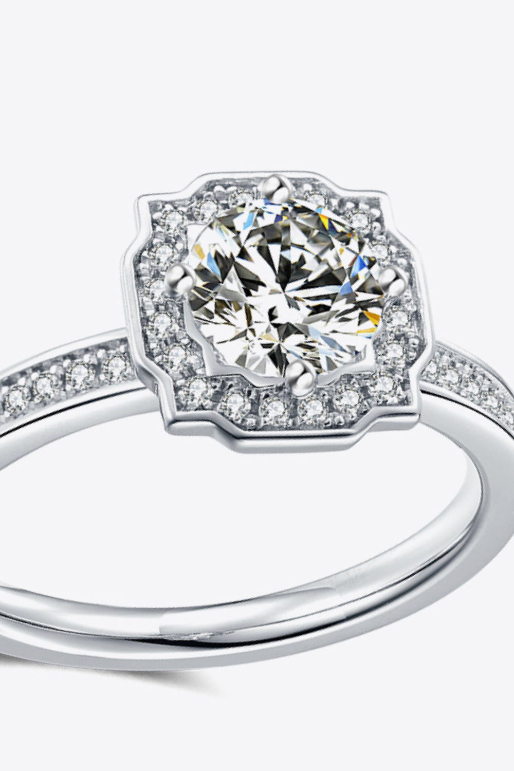 1 Carat Moissanite Platinum-Plated Ring - Sparkala