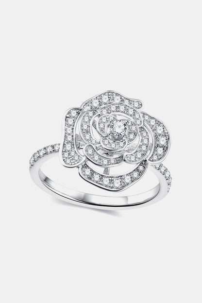 Sparkala™ Moissanite Flower Shape Ring (Platinum, Yellow Gold or Rose Gold over Sterling Silver)