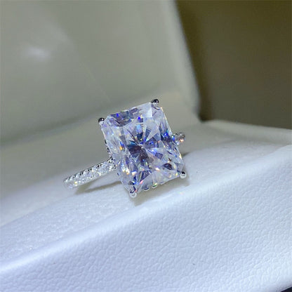 5 Carat Radiant Cut Sparkala™ Moissanite  925 Sterling Silver Ring