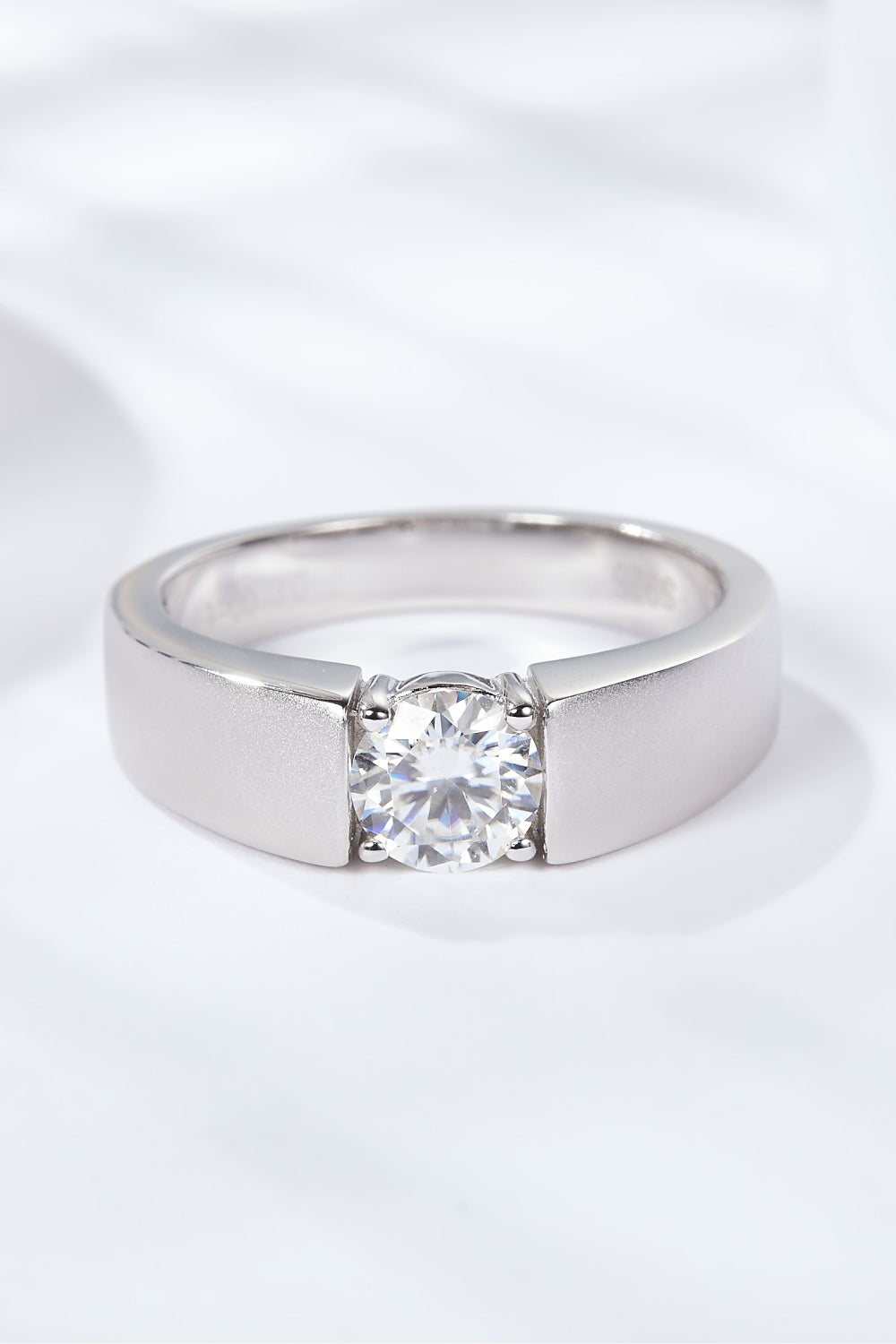 Platinum Over Pure Sterling Silver I Carat Sparkala™ Moissanite Ring