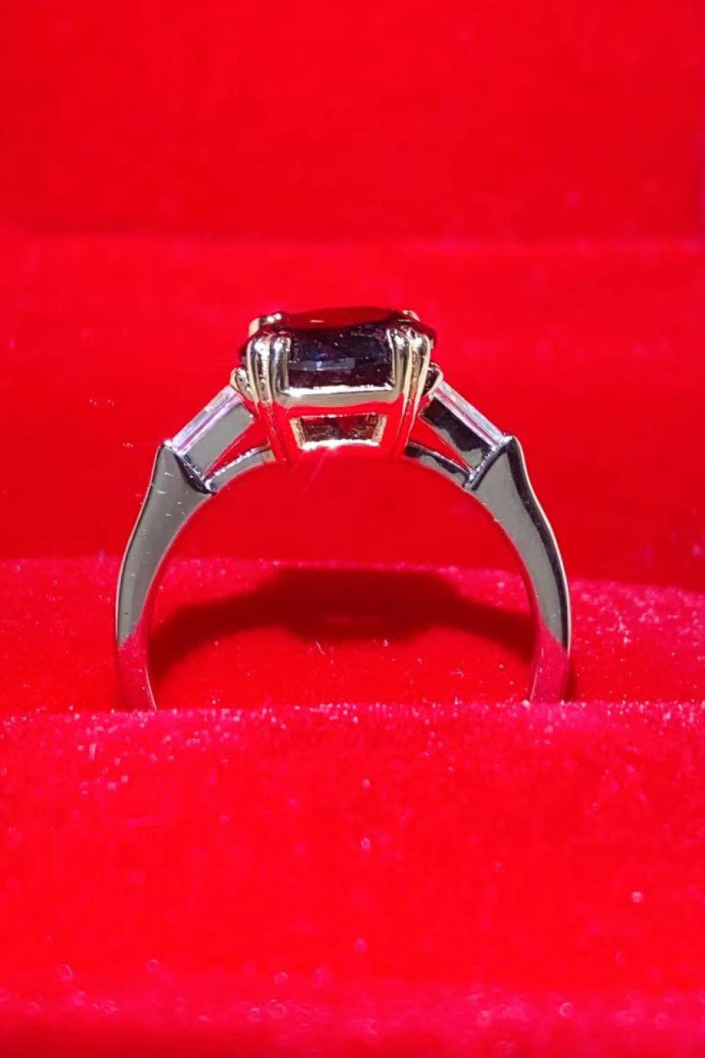 2 Carat Black Black Round Brilliant Cut Moissanite Platinum-Plated Ring - Sparkala