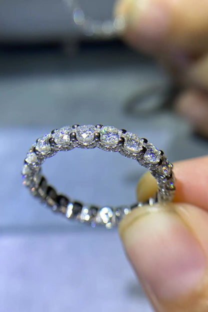 You've Got It 1.5 Carat Sparkala™ Moissanite Eternity Ring (Platinum Over Pure Sterling Silver)