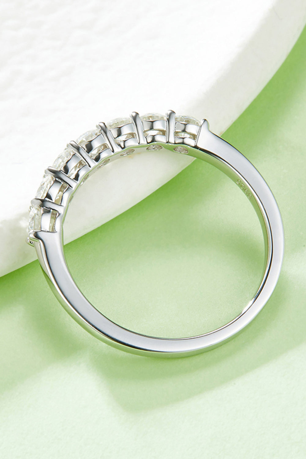 Sparkala™ Moissanite Platinum-Plated Half-Eternity Ring