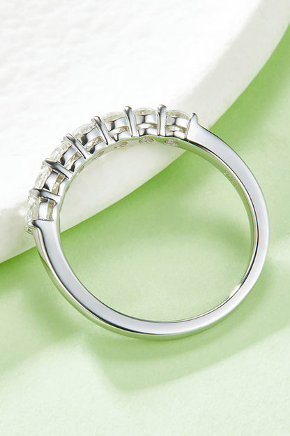 Sparkala™ Moissanite Platinum-Plated Half-Eternity Ring