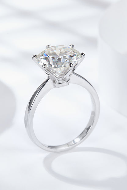 Platinum-Plated 5 Carat  Brilliant Round Cut Sparkala™ Moissanite Solitaire Ring