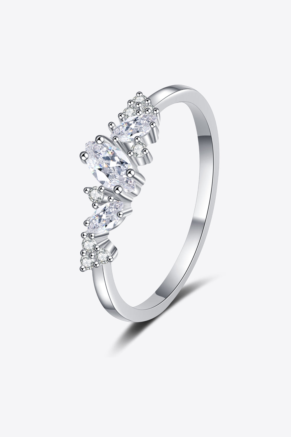 Adored Sparkala™ Moissanite Rhodium-Plated Ring