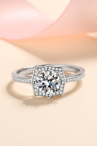 Embrace The Joy 1 Carat Brilliant Round Cut Sparkala™ Moissanite Ring (Rhodium Over Pure Sterling Silver)