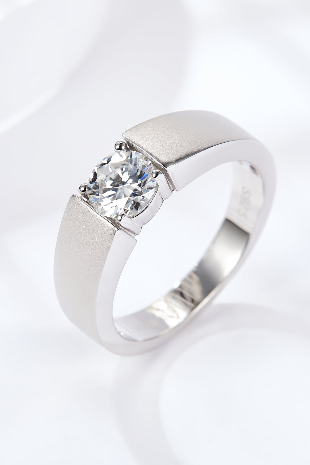 Platinum Over Pure Sterling Silver I Carat Sparkala™ Moissanite Ring