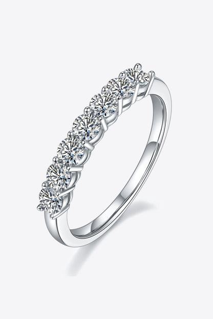 Sparkala™ Moissanite Platinum-Plated Half-Eternity Ring