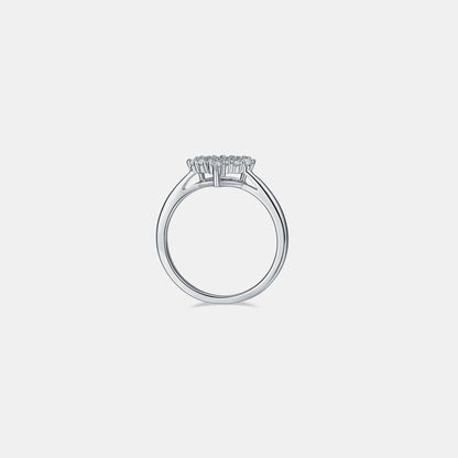 Moissanite Pure Sterling Silver Heart Ring