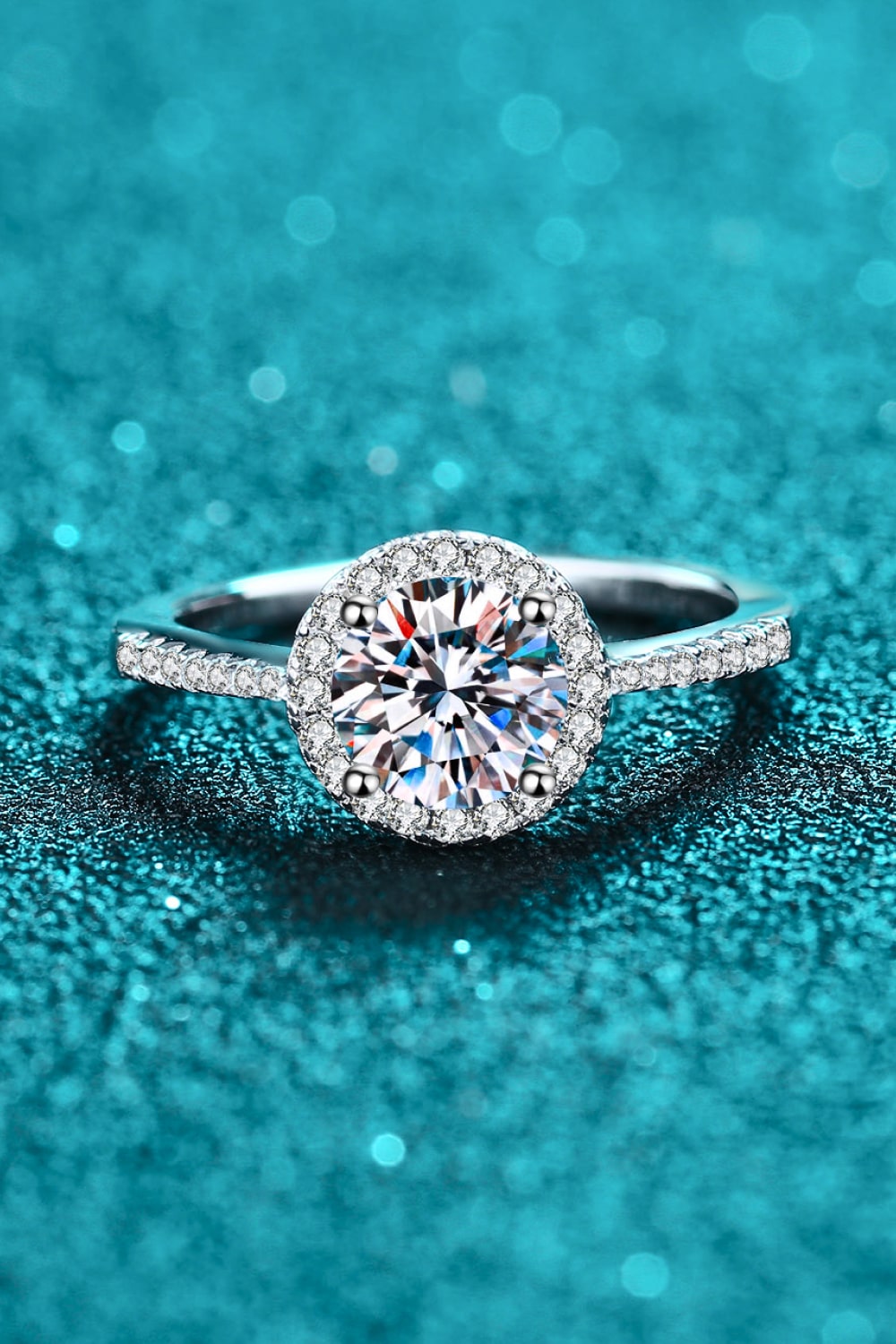 Ready To Flaunt Sparkala™ Moissanite Ring (Rhodium Over Pure Sterling Silver)