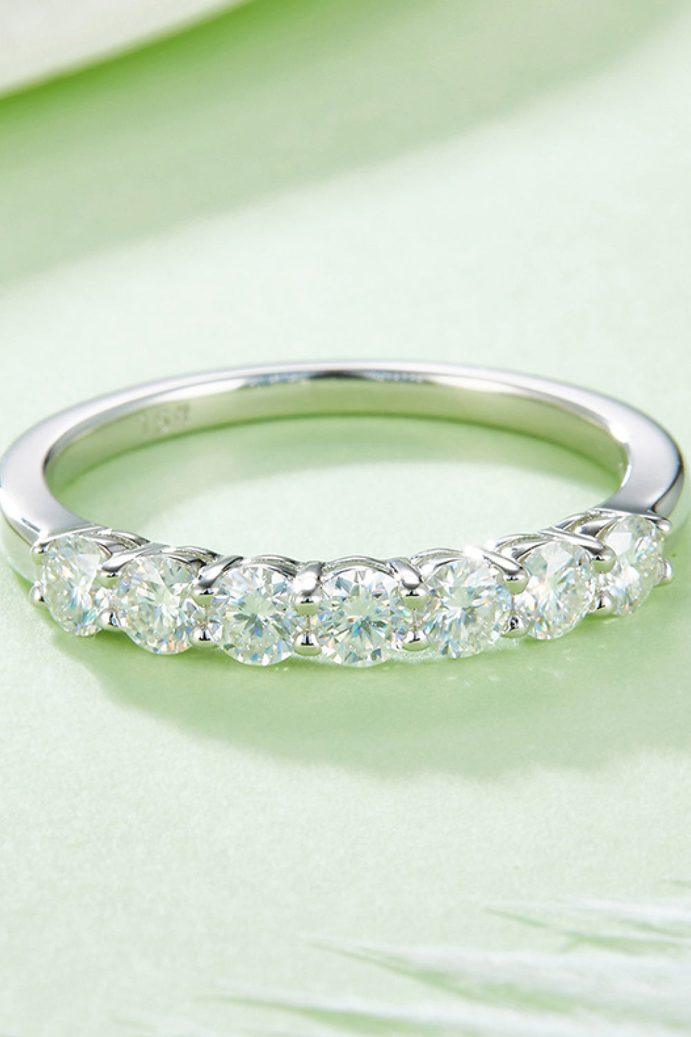 Sparkala™ Moissanite Platinum-Plated Half-Eternity Ring