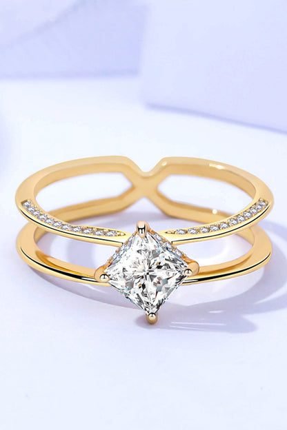 Sparkala™ Moissanite 18K Gold-Plated Double-Layered Ring