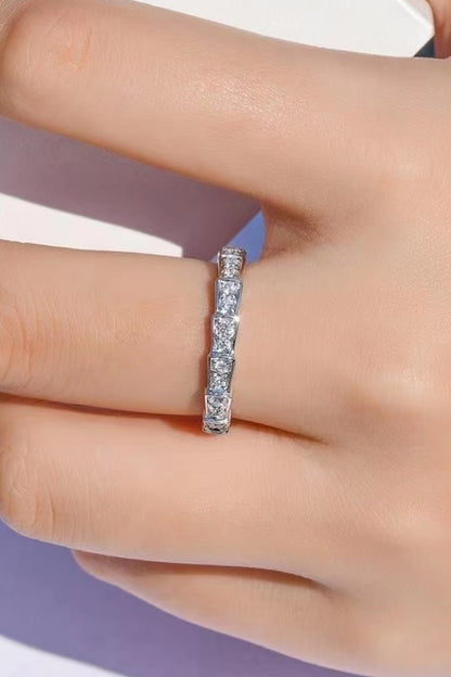 Shiny 3 Carat Sparkala™ Moissanite Eternity Ring (Platinum Over Pure Sterling Silver)